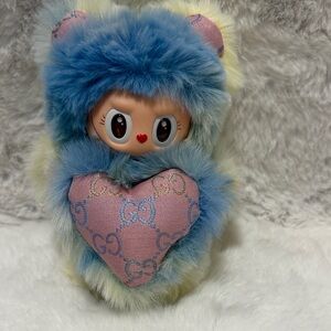 Labubu custom Gucci-Inspired Kids Plush Heart Bag in Blue and Pink